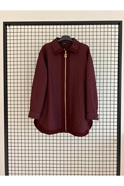 Armine TREND New Season Shirt Collar Zippered Pocket Patterned Side Snap Fastener Jacket