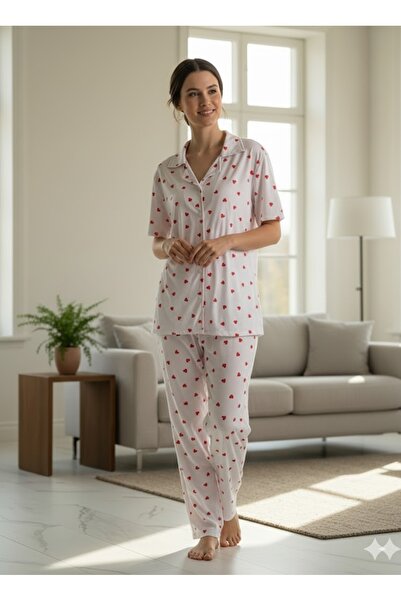 sleeproom Women's Buttoned Pjamas Suit