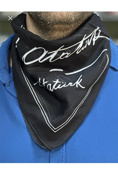 Herşey Nota 10 штук багатофункціональних шарфів з підписом Ататюрка, чорні, 50x50 см, 10 листопада, церемонія