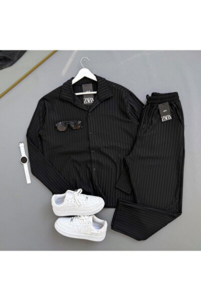 Combineman35 Men's Vertical Striped Lycra Ottoman Suit