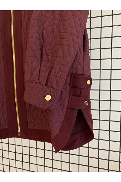 Armine TREND New Season Shirt Collar Zippered Pocket Patterned Side Snap Fastener Jacket