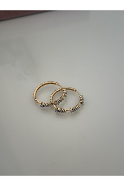 Maide Jewelry Vip Taşlı Zirkon Halka Küpe Zarif Şık