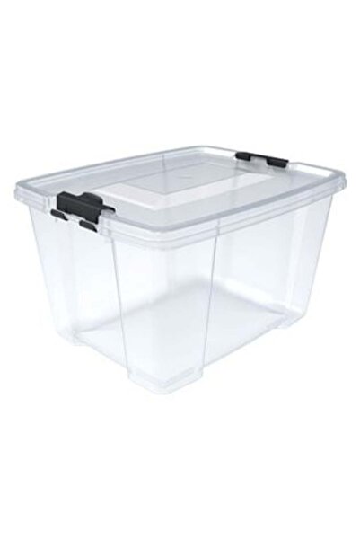 OEMN Transparent Plastic Storage Box with Lid 30 L