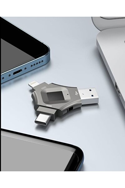 Microdigit 4-in-1 Smart Card Reader with Fingerprint Lock - 64GB Multi-Port USB-A 3.0, Type-C, MicroUSB