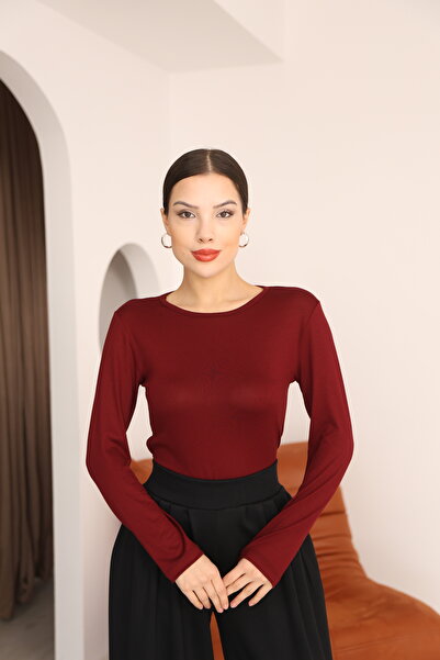 ESL ESLEM 6 Pcs Women's Long Sleeve Stretch Fabric Crew Neck Combed Cotton Bodysuit