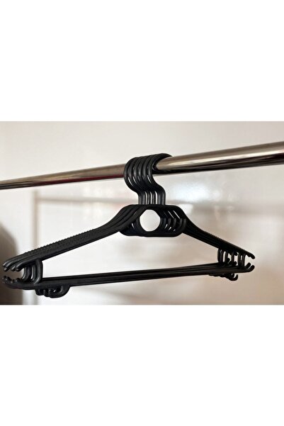 Vip Home Concept Market Ürünleri Umerașe pentru haine 12 bucăți negru cu crestături, care nu se sparg, cu bretele late, 38 cm, cu crestături