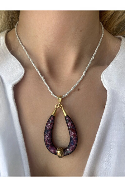 BİJUKO TAKI Stilinizi Parlatın قلادة بتصميم قطرة ذهبية أرجوانية، مع سلسلة خرز...