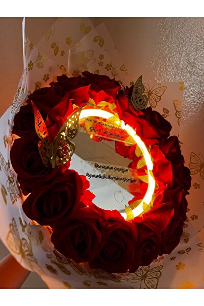 KAYZEN kırmızı güllü ayna buketi