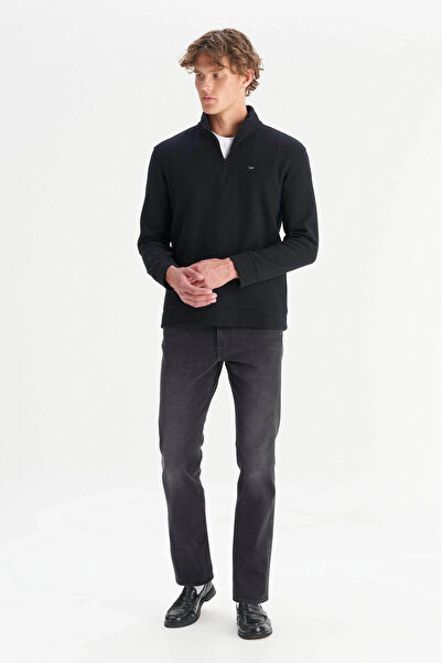 WRANGLER Pamuklu Regular Fit Dik Yaka Fermuarlı Selanik Örgü Sweatshirt