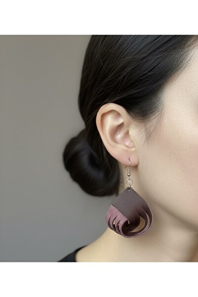 DENİZ TASARIM Hakiki deri küpe