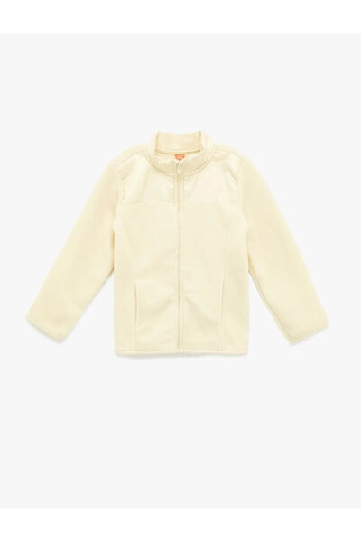 Koton Hanorac pentru băieți, cu mânecă lungă, cu buzunare, guler ridicat ferm...