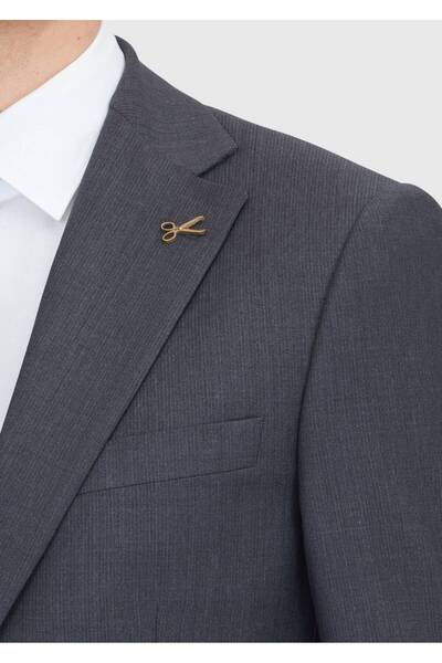 Ramsey Antrasit Mikro Modern Fit Yün Karışımlı Takım Elbise