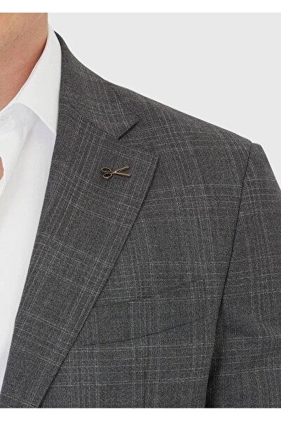 Ramsey Grey Patterned Zeroweight Slim Fit Wool Blend Suit