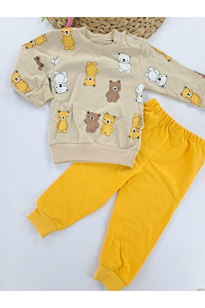 Butik Baby Boy Combed Cotton Double Suit Without Hoodie Without Fleece Inside Gift Set