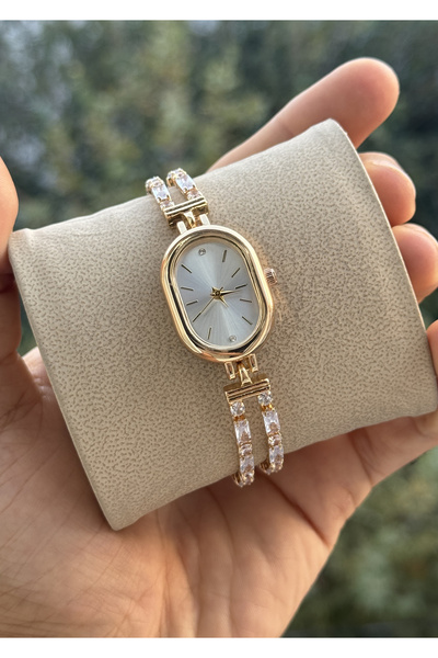 Tulpar New Season Special Design Stone Cord Oval Case Elegant Women's Wristwatch