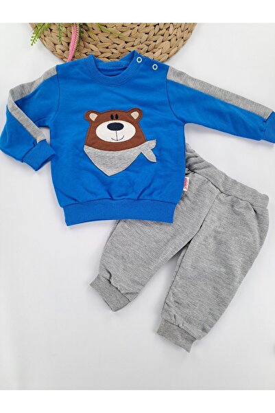 Butik Baby Boy Combed Cotton Double Suit Without Hoodie Without Fleece Inside Gift Set