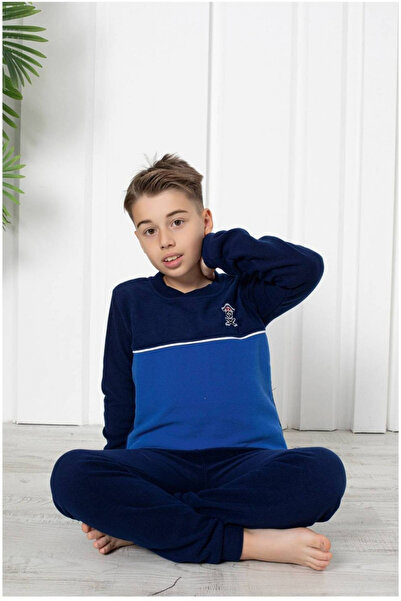 embody Pijamale pentru băieți, fleece călduros și moale, albastru 20-21