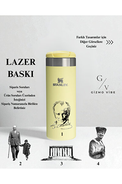 Stanley Kişiselleştirilmiş 0.47L The Aerolight Termos Sarı Özel Tasarım ve İsimli