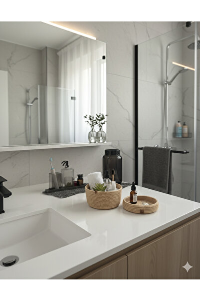 Home Hasır sepet, organizer, banyo düzenleyici, kapaklı sepet, organizer sepe...