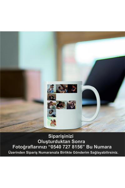 Sevgililer Gününe Özel Kişiye Özel 13 Fotoğraflı G Harfli Kupa Bardak