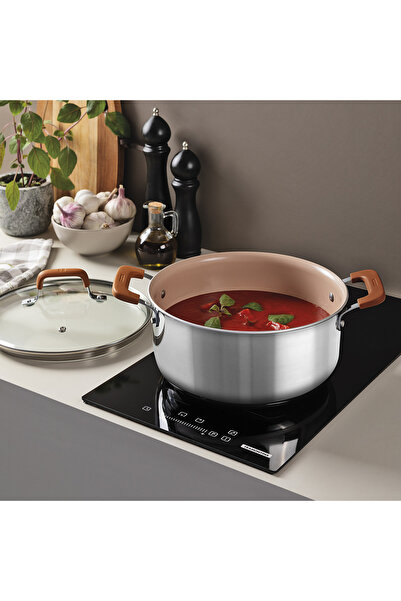 TRAMONTINA Romagna Desert Clay Ceramic Surface 7 Piece Steel Cookware Set