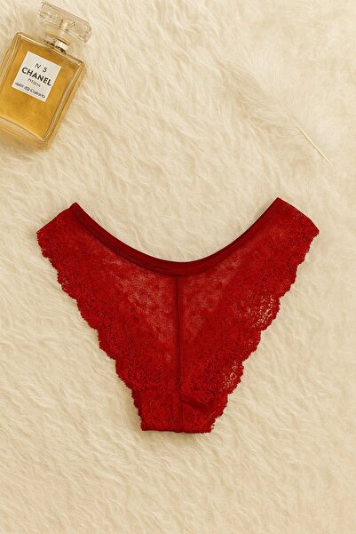 İntive Lingerie Red Lace Detailed Push up Bra Set