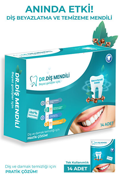 Dr. Diş Mendili Nane - Karanfil Özlü Diş Beyazlatma ve Diş Temizleme Mendili ...