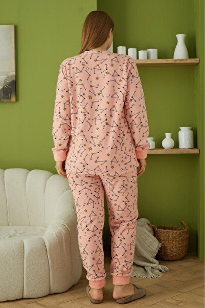 embody Cocolino women's pyjamas large size, fluffy and warm, moon print, coral 60022