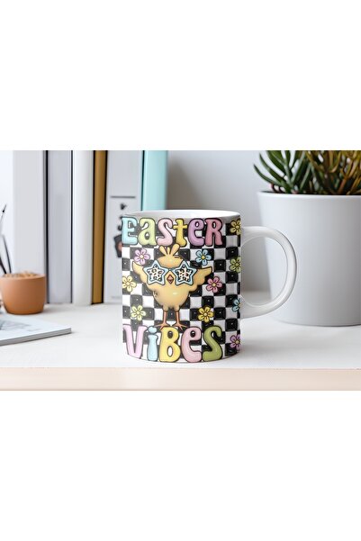 Beramussa كوب بتصميم صيصانة لعيد الفصح – بمظهر ثلاثي الأبعاد وفكرة الربيع الملونة – بدون نقش بارز