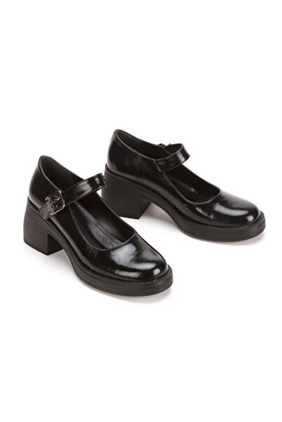 ZYVANA SHOES Marry Jane Seri Toka Detaylı Günlük Rahat Kullanım Kalın Topuk Kadın Loafer Ayakkabı