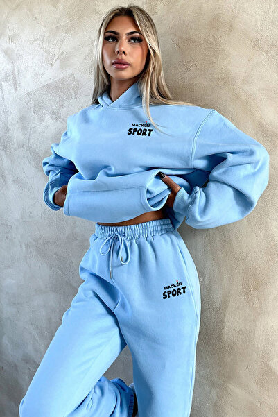 darkopia Unisex Ανδρικό Γυναικείο Αθλητικό Σετ Φούτερ με κουκούλα με στάμπα Oversize 3 νημάτων