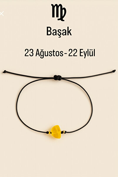 Femenino Başak Burcu Gerçek Doğal Sitrin Taşlı Şans Bilekliği - Özel Kutulu