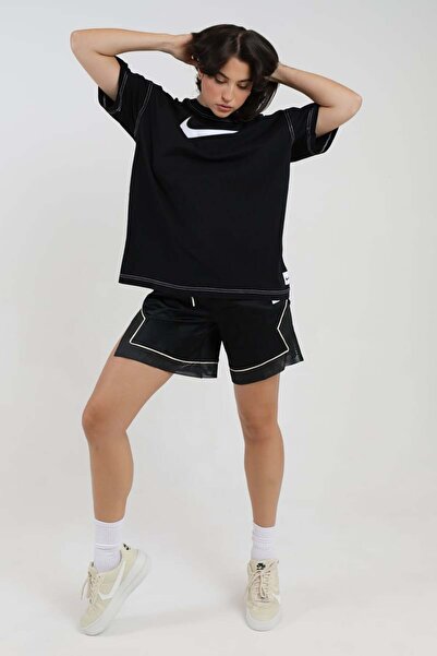 Nike Sportswear Oversized Big Swoosh Tee Swooslu Bol Kesim Siyah Tişört
