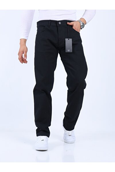 mr black Men's Baggy Honeycomb Black Pants