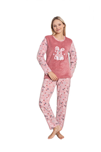 embody Lady's cocolino pyjamas, bunny print, coral