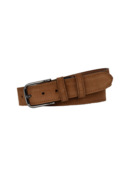 GoDeri 100% Genuine Leather 4 cm Cinnamon Suede Belt Jeans, Canvas Compatible Suede_Cinnamon