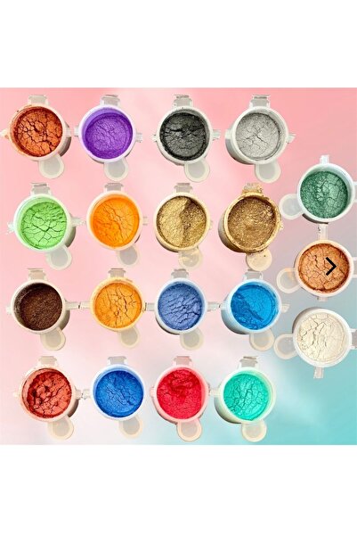 pastazu 6 lı Metalik Toz Pigment Seti Epoksi Mum Reçine Taş Tozu Boyası 6*7 4...