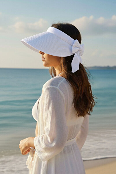 Marina Straw Visor Hat White 14624