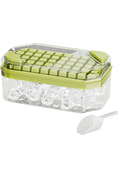 Hope Stackable 50-Cavity BPA-Free Ice Cube Tray with Lid, Bin and Shovel (Gre...