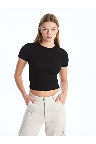 LC Waikiki Γυναικείο T-Shirt Crew Neck με υφή