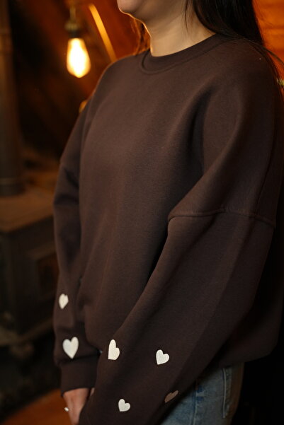GAMZE ÖZKURT Kalp Nakışlı Sweatshirt