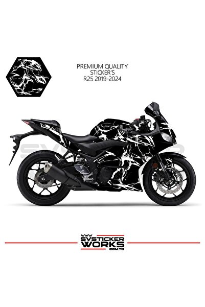 ARONA YAMAHA R25 2019-2024 Kaplama Sticker Şimşek Yıldırım Motor Kaplama Mode...