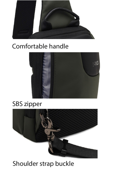 Derimod D-Pack Erkek Haki Teknolojik Çapraz Çanta 23WBD30086F