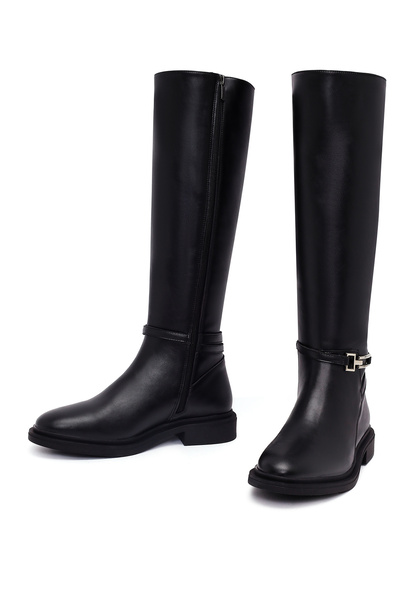 Derimod Kadın Siyah Fermuarlı Çizme 25WFE251718