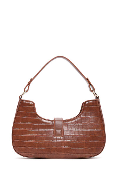 Derimod Women's Brown Long Strap Crocodile Handbag 25Wbd2624E3