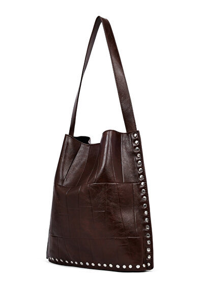 Derimod Women's Brown Printed Shoulder Bag 25Abd244126