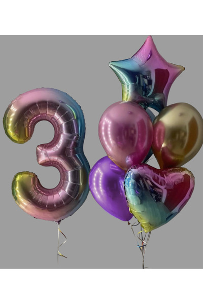 Öztürkpartievi مجموعة بالونات عيد الميلاد بتصميم حورية البحر بألوان قوس قزح م...