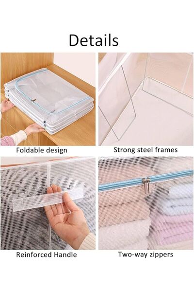 Generic Transparent, foldable clothes storage box. Waterproof for storing seasonal clothes.