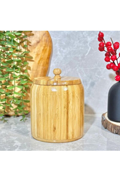 Generic Multipurpose wooden storage container made of bamboo wood for storing sugar, spices, and dry goods.