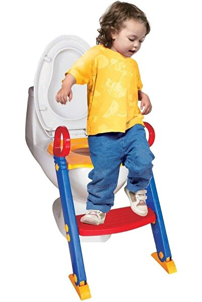 Generic Kids Toilet Seat With Ladder, Blue and Red (Multi)